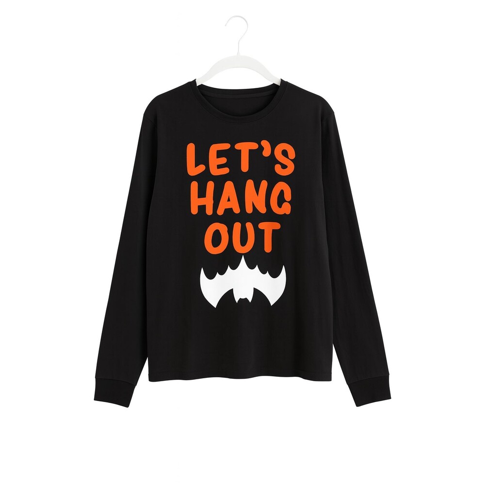 Let's Hang Out Unisex Adult Graphic Tee T-shirt Holiday Seasonal Bat Size XL